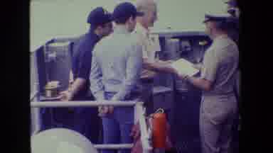 San Diego Naval Base (1981): People On A Boat Talking With Each Other
