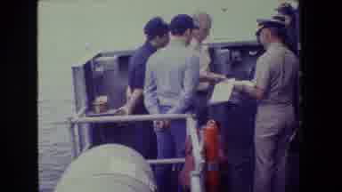 San Diego Naval Base (1981): Military Men Reading A Paper And Coming To An
