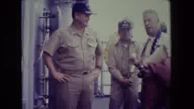 San Diego Naval Base-1981: Military Men On Board A Ship With A Visitor Who Has
