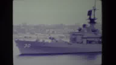 San Diego Naval Base (1981): Military Ship Anchored In A Harbor