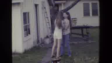 San Antonio Texas (1982): Two Girls With A Baby And A Boy With A Ball In A