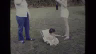 San Antonio Texas (1982): Baby In Baby Seat In The Backyard, Woman With Laundry