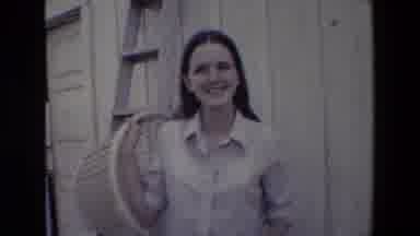 San Antonio Texas (1982): Two Smiling Girls Outside While Looks Like One Is Doing