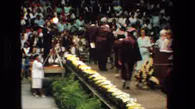 Lansing Michigan (1983): Students Walking Across The Stage At Graduation Ceremony
