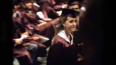 Lansing Michigan (1983): Graduation Day Focused On A Young Lady As She Waves At