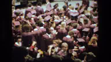 Lansing Michigan (1983): Pink Dressed Student Getting Graduate