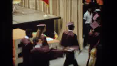 Lansing Michigan (1983): Students Leaving Graduation Ceremony Four Girls In Front