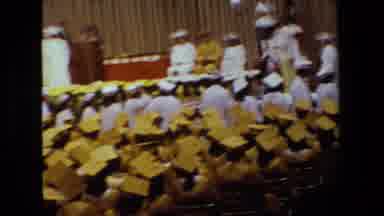 Lansing Michigan-1983: Graduates in Yellow Caps at School Ceremony