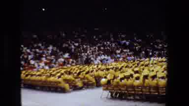 Lansing Michigan (1983): Graduation Ceremony In Yellow Cap And Gown