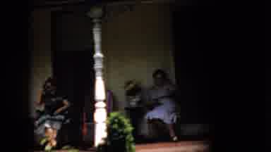 Pennsylvania USA (1958): Two Ladies Smile And Wave From The Front Porch