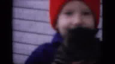 Philadelphia Pennsylvania USA (1964): Kid With Red Beanie Holding A Cat Orange Cat