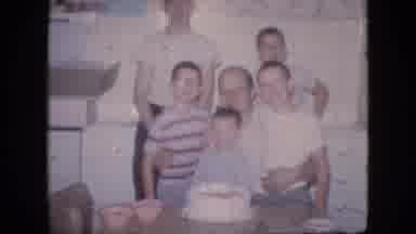 Philadelphia Pennsylvania USA (1964): A Family Poses In Front Of A Birthday Cake