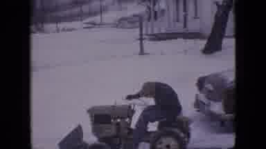 Philadelphia Pennsylvania USA (1964): Man Ploughs Snow From Driveway Using Small