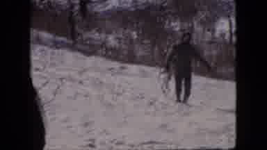 Philadelphia Pennsylvania USA (1964): Trio Climb Uphill With Sleds