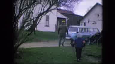 Philadelphia Pennsylvania USA (1964): Family Of Three On Farm Gathering And