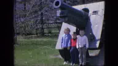 Philadelphia Pennsylvania USA (1964): Three Children Lean Against The Front Of A