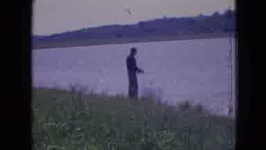 Philadelphia Pennsylvania USA (1964): Guy Fishing In A Lake