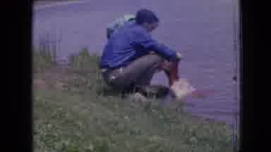 Philadelphia Pennsylvania USA (1964): People Fishing At A Pond