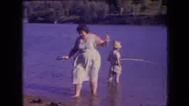 Philadelphia Pennsylvania USA (1964): Children Play And Fish Along Beach