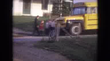 Philadelphia Pennsylvania USA (1964): Kids Getting On A School Bus