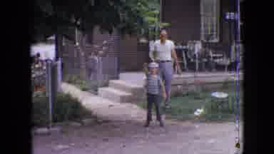 Philadelphia Pennsylvania USA (1964): Military Dad Meets With Neighbor In The