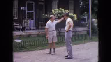 Philadelphia Pennsylvania USA (1964): Men Talking Outdoors