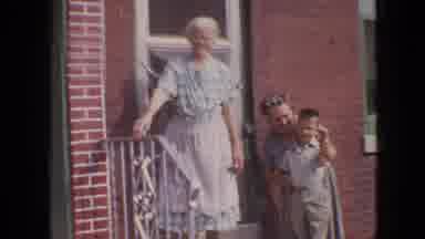 Philadelphia Pennsylvania USA (1964): Old Women And Child Standing On Steps