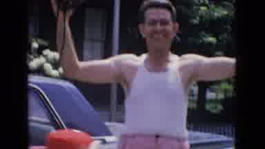 New Jersey USA (1965): Joyful Man At Picnic