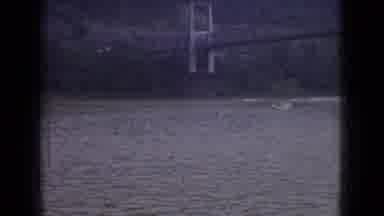 New Jersey USA (1965): Different Types Of Boats Moving In A River At Different