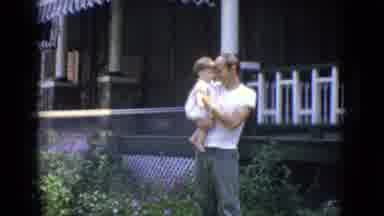 New Jersey USA (1965): Caucasian Family Poses Around Fence And Home For Home Video
