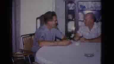 New Jersey USA (1965): Table Sitting With People Talking