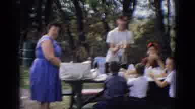 New Jersey USA (1965): This Family Is Having Lunch At A Wayside Rest Area In The