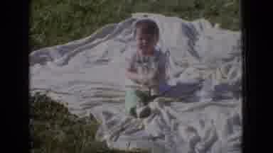 New Jersey USA (1965): Happy Baby Bout Outside On A Blanket