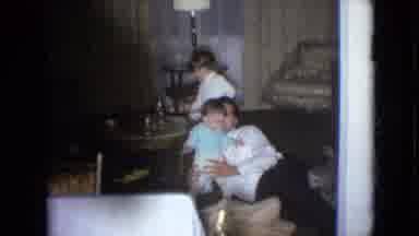 Athens Ohio USA (1966): Children In Living Room With Adults Supervising And Infant
