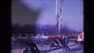 Athens Ohio USA (1966): Construction Workers On Top Of Scaffolding