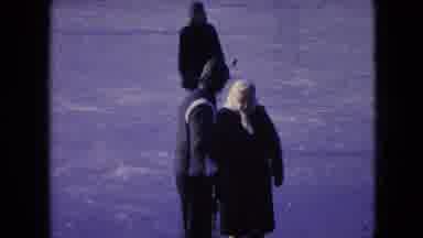 Athens Ohio USA (1966): People Walking On Frozen Snow