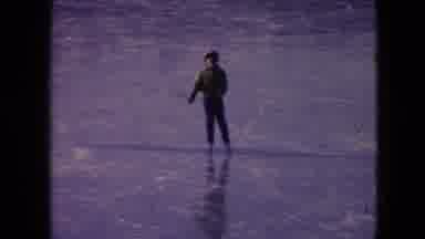 Athens Ohio USA (1966): Little Kid Skating On Frozen Lake Taking A Drive Down Two