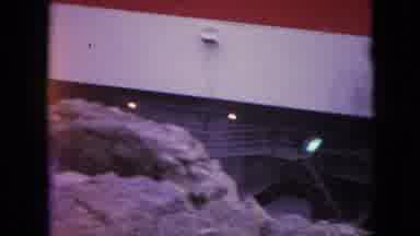 Athens Ohio USA (1966): Red And White Stripes In Front Of Snow Pile