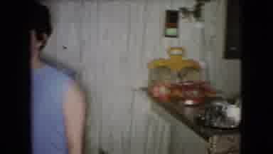 Athens Ohio USA (1966): Living Room With A Woman, A Young Boy, And The Back Of A