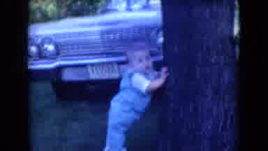 Athens Ohio USA (1966): Baby Boy Posing By Tree