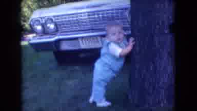 Athens Ohio USA (1966): Toddler Crawling On Grass