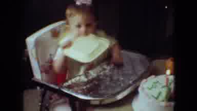 Athens Ohio USA (1966): Baby's First Birthday At A Table With A Cake And Other