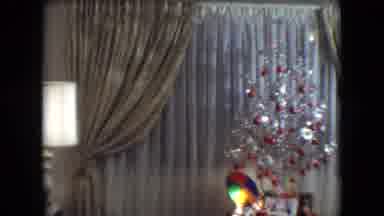Athens Ohio USA (1966): Small Child Enjoying Holiday In Family Room Stroll
