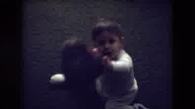 Athens Ohio USA (1966): Little Boy, Using A Baby Romper, Taking Off A Mask