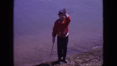 New Jersey USA (1966): Small Boy Waves Hello At The Lake
