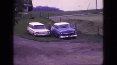 New Jersey USA (1966): Blue And White Sedan Circa 1960s Being Parked In Country