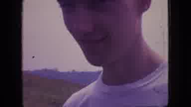 New Jersey USA-1966: Young Boys and Man in Rural Farmland with Vintage 8mm Film