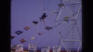 New Jersey USA (1966): Trapeze Artist Performs Acrobatics Outdoor