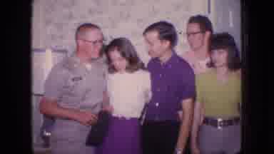 New Jersey USA (1966): 5 People Standing Around Laughing, Then An Older Woman