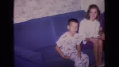 New Jersey USA (1966): Family Of Three Sitting In Their Home